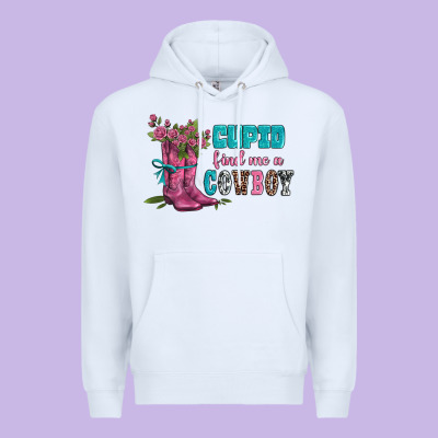 Velantines Day Cupid Find Me A Cowboy Premium Hoodie Designed By Adodesignshop