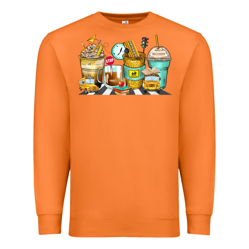 School Bus Coffee Cups Premium Sweatshirt by Zillion Design Studio | Teevron
