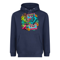 Navy 90's country cassette tapes Heavyweight Hoodie - Zillion Design Studio