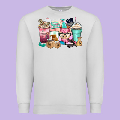Small Business Coffee Cups Premium Sweatshirt Designed By Zillion Design Studio