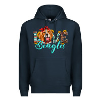 Navy love beagles Premium Hoodie - Artiststas