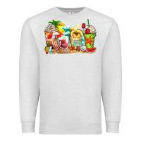 Oatmeal Heather summer vibes coffee cups Premium Sweatshirt - Zillion Design Studio