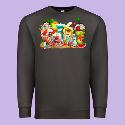 Summer Vibes Coffee Cups Premium Sweatshirt Designed By Zillion Design Studio