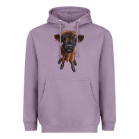 Lavender highland cow calf Heavyweight Hoodie - RanaPortraitStore