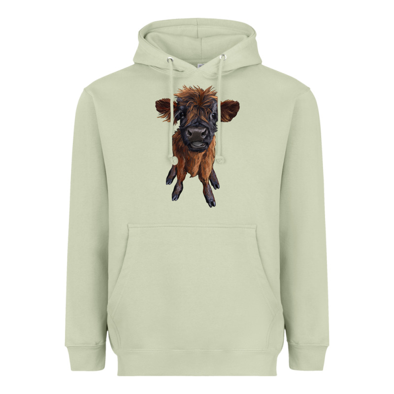 Highland Cow Calf Heavyweight Hoodie by RanaPortraitStore | Teevron