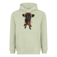 Matcha highland cow calf Heavyweight Hoodie - RanaPortraitStore