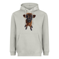 Moon Dust highland cow calf Heavyweight Hoodie - RanaPortraitStore