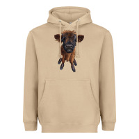 Mushroom highland cow calf Heavyweight Hoodie - RanaPortraitStore