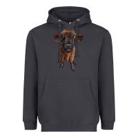 Smoke highland cow calf Heavyweight Hoodie - RanaPortraitStore