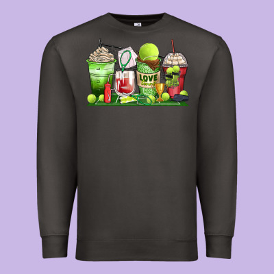 Tennis Coffee Cups Premium Sweatshirt Designed By Zillion Design Studio