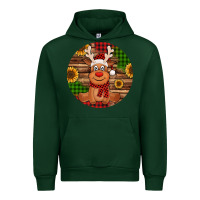 Forest Green Cute reindeer Christmas Urban Hoodie - Jasminsmagicworld
