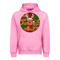 Fuchsia Pink Cute reindeer Christmas Urban Hoodie - Jasminsmagicworld