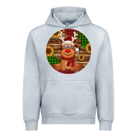 Heather Grey Cute reindeer Christmas Urban Hoodie - Jasminsmagicworld