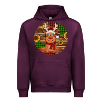 Mauve Wine Cute reindeer Christmas Urban Hoodie - Jasminsmagicworld