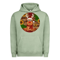 Pigment Oil Green Cute reindeer Christmas Urban Hoodie - Jasminsmagicworld