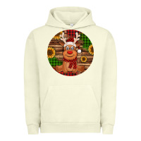 Pigment Pistachio Cute reindeer Christmas Urban Hoodie - Jasminsmagicworld