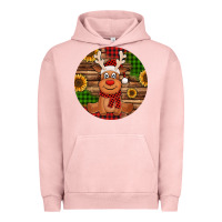 Pigment Salmon Cute reindeer Christmas Urban Hoodie - Jasminsmagicworld