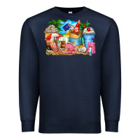 Navy travel coffee cups Premium Sweatshirt - Zillion Design Studio