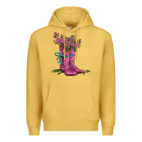 Antique Gold valentines day western boots and roses Premium Hoodie - AdoDesignShop