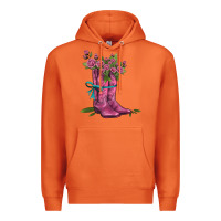 Carrot valentines day western boots and roses Premium Hoodie - AdoDesignShop