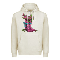 Oatmeal Heather valentines day western boots and roses Premium Hoodie - AdoDesignShop