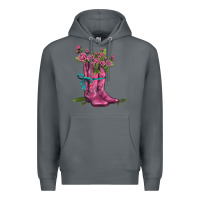 Rock valentines day western boots and roses Premium Hoodie - AdoDesignShop