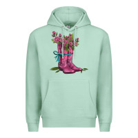 Seafoam valentines day western boots and roses Premium Hoodie - AdoDesignShop
