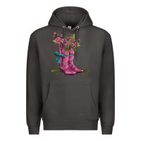 Smoke valentines day western boots and roses Premium Hoodie - AdoDesignShop