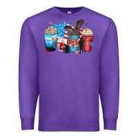 Purple usa coffee cups Premium Sweatshirt - Zillion Design Studio