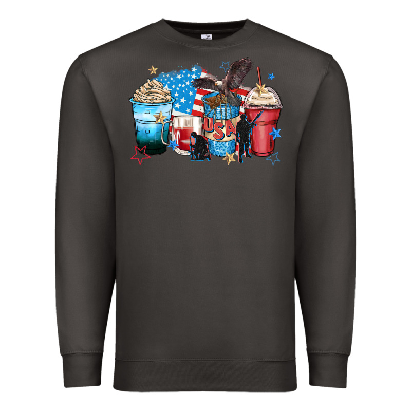 Usa Coffee Cups Premium Sweatshirt by Zillion Design Studio | Teevron