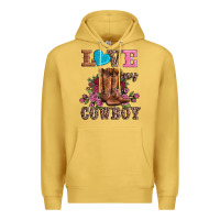 Antique Gold valentines day love my cowboy Premium Hoodie - AdoDesignShop