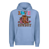 Colony Blue valentines day love my cowboy Premium Hoodie - AdoDesignShop
