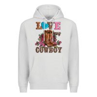 Dove Grey valentines day love my cowboy Premium Hoodie - AdoDesignShop