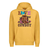 Mustard valentines day love my cowboy Premium Hoodie - AdoDesignShop