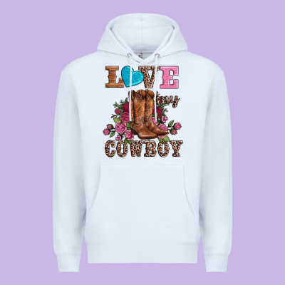 Valentines Day Love My Cowboy Premium Hoodie Designed By Adodesignshop