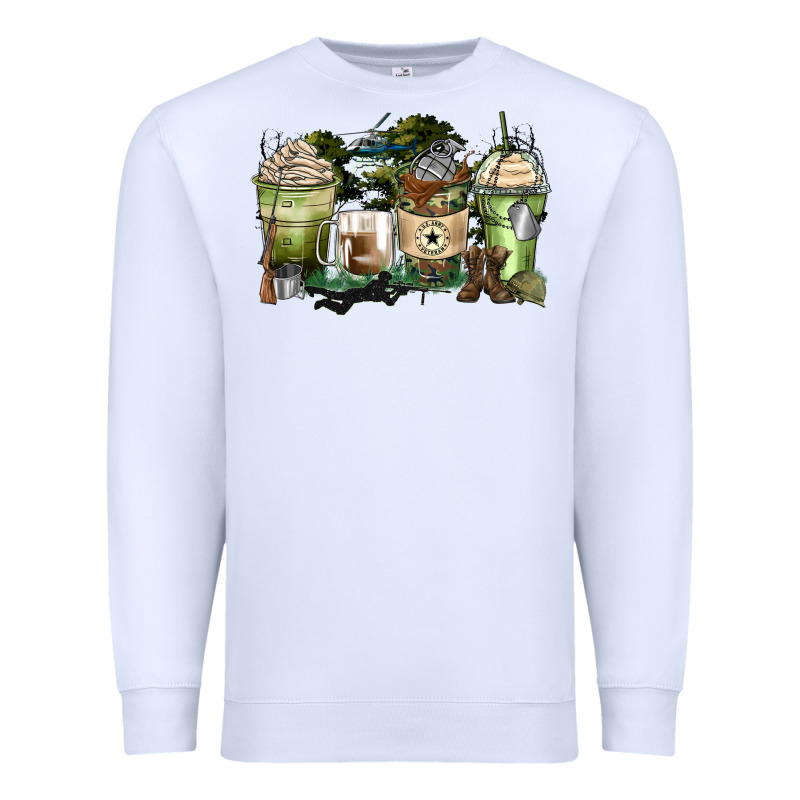 Veteran Coffee Cups Premium Sweatshirt by Zillion Design Studio | Teevron