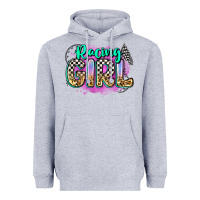 Heather Grey racing girl Heavyweight Hoodie - Zillion Design Studio