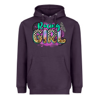 Plum racing girl Heavyweight Hoodie - Zillion Design Studio