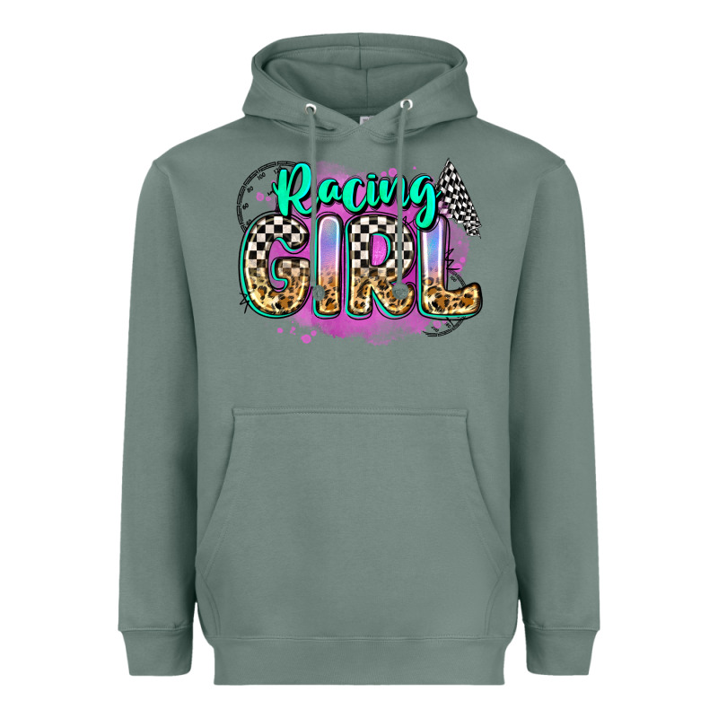 Racing Girl Heavyweight Hoodie by Zillion Design Studio | Teevron