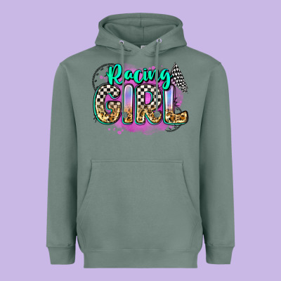 Racing Girl Heavyweight Hoodie Designed By Zillion Design Studio