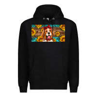 Black beagle with sunflowers license plate Premium Hoodie - Artiststas