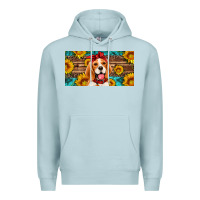 Blue Mist beagle with sunflowers license plate Premium Hoodie - Artiststas