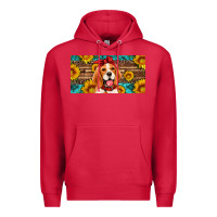 Cardinal beagle with sunflowers license plate Premium Hoodie - Artiststas