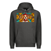Charcoal Heather beagle with sunflowers license plate Premium Hoodie - Artiststas