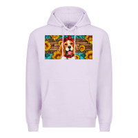 Lilac beagle with sunflowers license plate Premium Hoodie - Artiststas