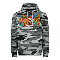 Slate Camo beagle with sunflowers license plate Premium Hoodie - Artiststas