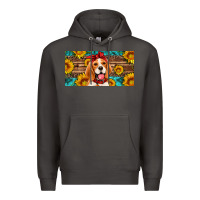 Smoke beagle with sunflowers license plate Premium Hoodie - Artiststas