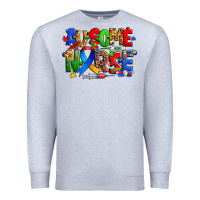 Heather Grey ausome autism nurse Premium Sweatshirt - Zillion Design Studio