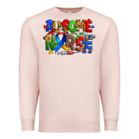 Pale Pink ausome autism nurse Premium Sweatshirt - Zillion Design Studio