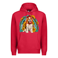 Cardinal beagle turquoise and sunflowers rainbow Premium Hoodie - Artiststas